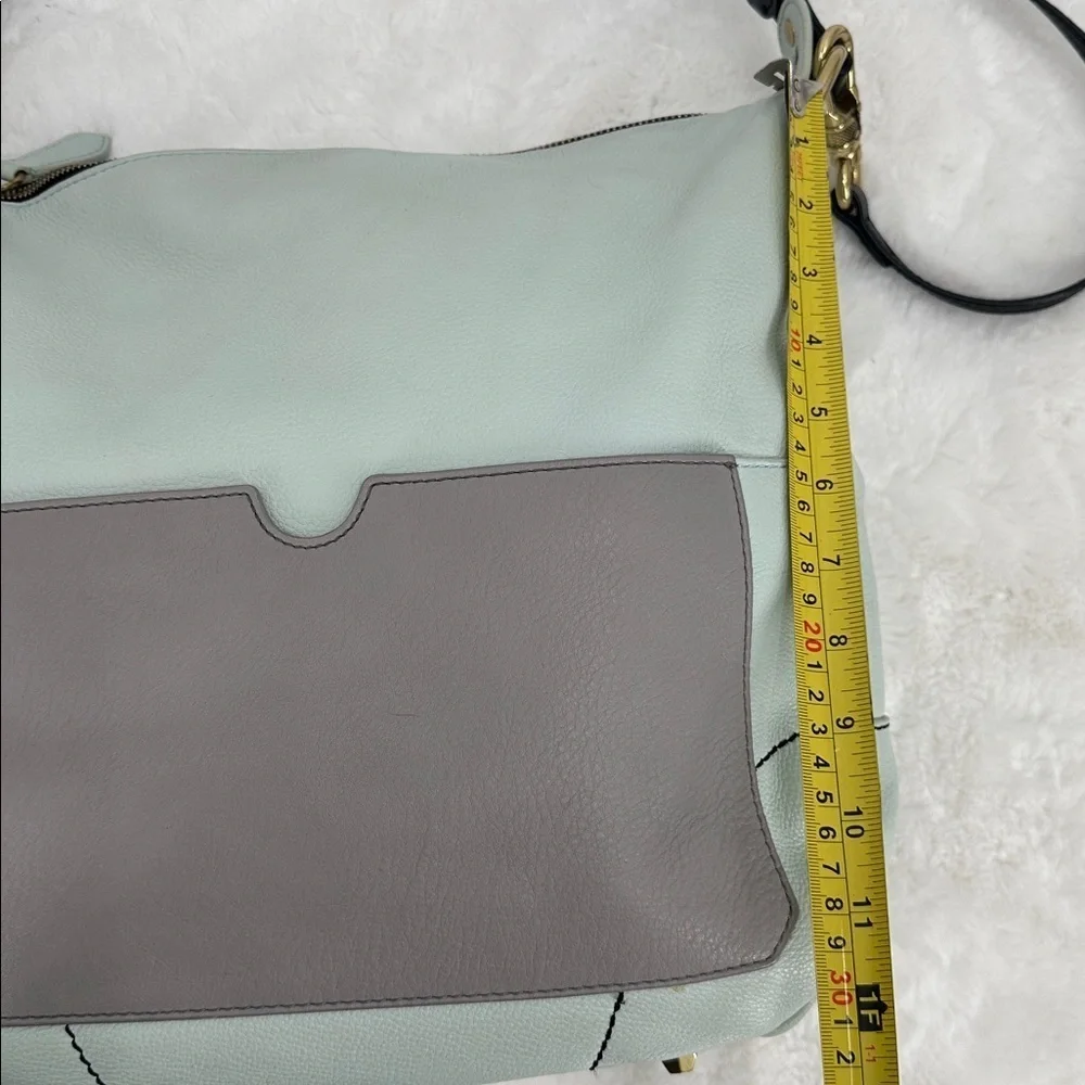 orYANY Stylish Two-Tone Mint and Gray Hobo Shoulder Bag with Crossbody Strap